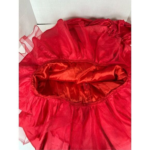 Vintage Roberta Dress Small Red Satin Ruched with Big Bow Off Shoulder 80s Party - Picture 11 of 11